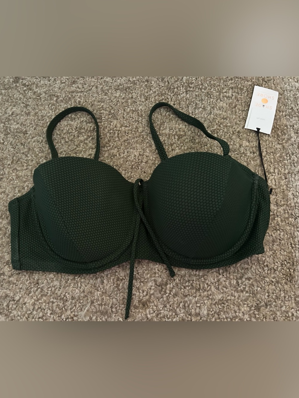 Target Dark Green Textured Underwire Bikini Top